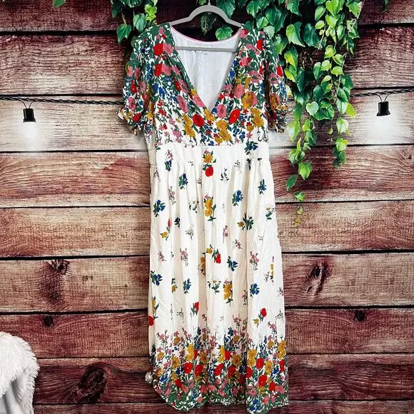 Boden Tessa Maxi Dress Size 20/22 Floral Spring Wrap Cottagecore Church Viscose - Picture 4 of 10